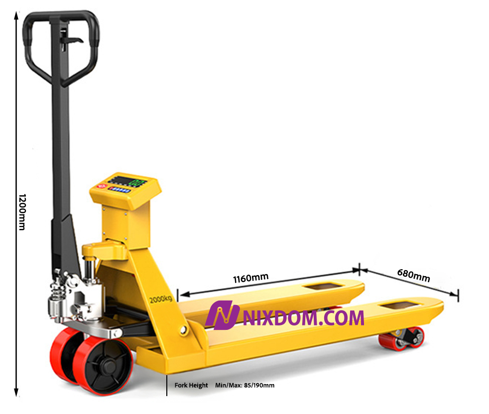 Adjustable Fork Lifter (Hand Pallet) With Electronic Scale