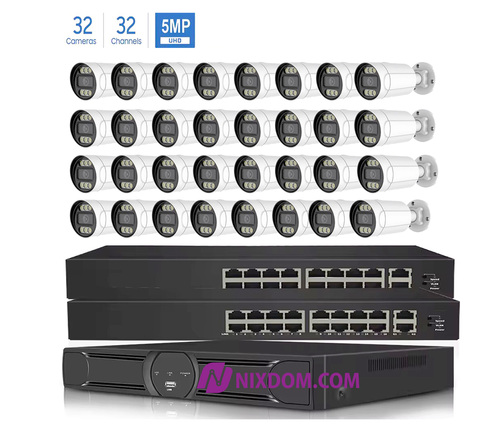 POE System Surveillance CCTV 5MP 32CH