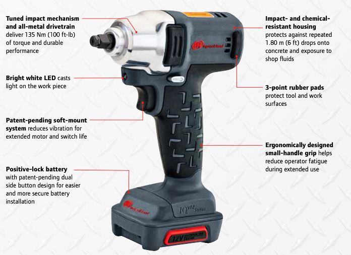 Ingersoll Rand IQ V12 Series Cordless Impactools and Screwdrivers