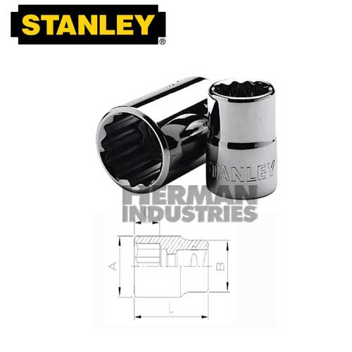 STANLEY Socket Standard 1/2" Drive 12 Point 7/8" Model 88-819-1-23